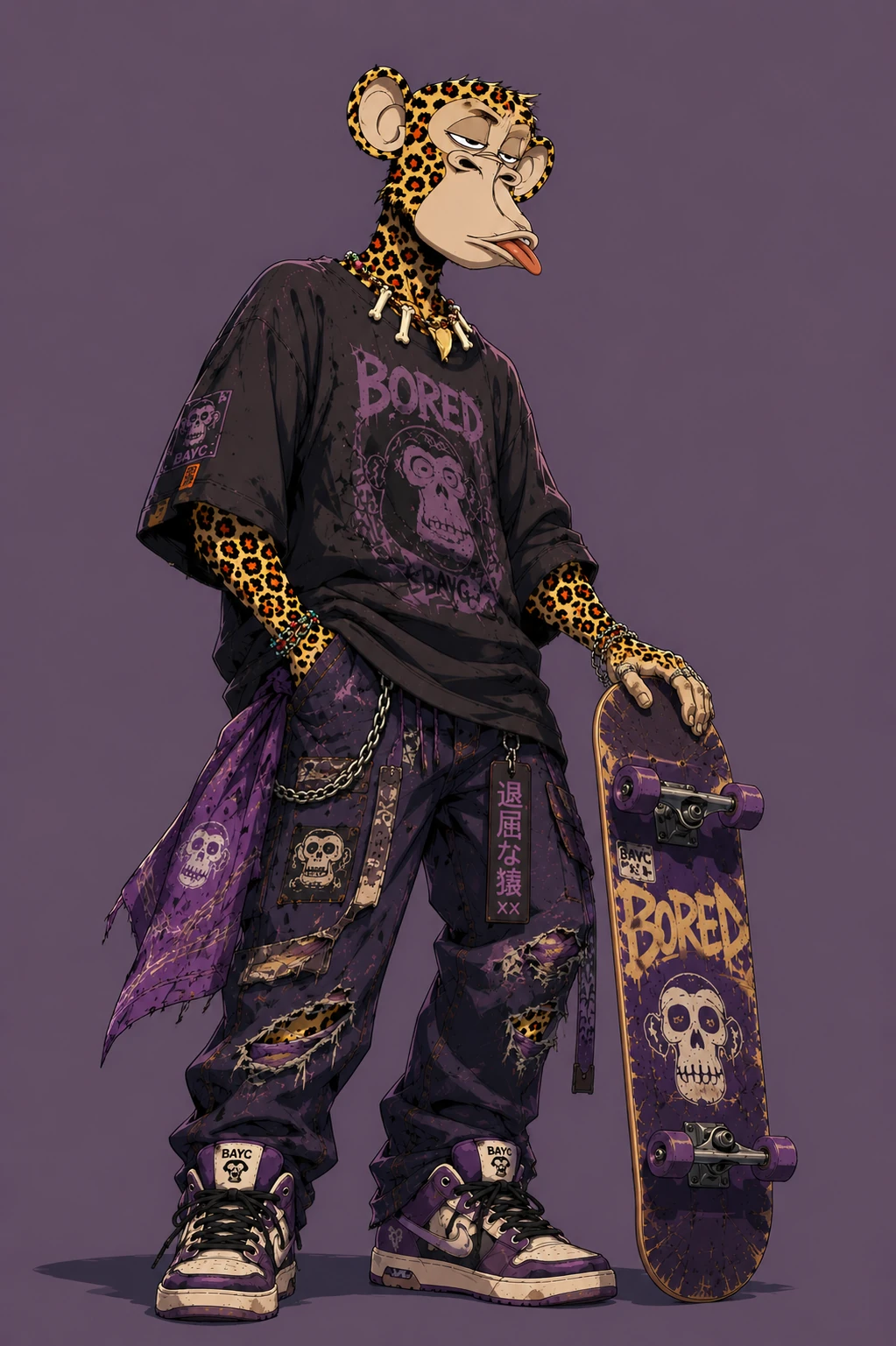 BAYC ape #3, Garga, on a Purple background.